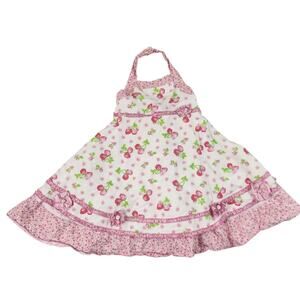 Biscotti Collection girls dress sz 6 strawberrys floral halter summer sundress